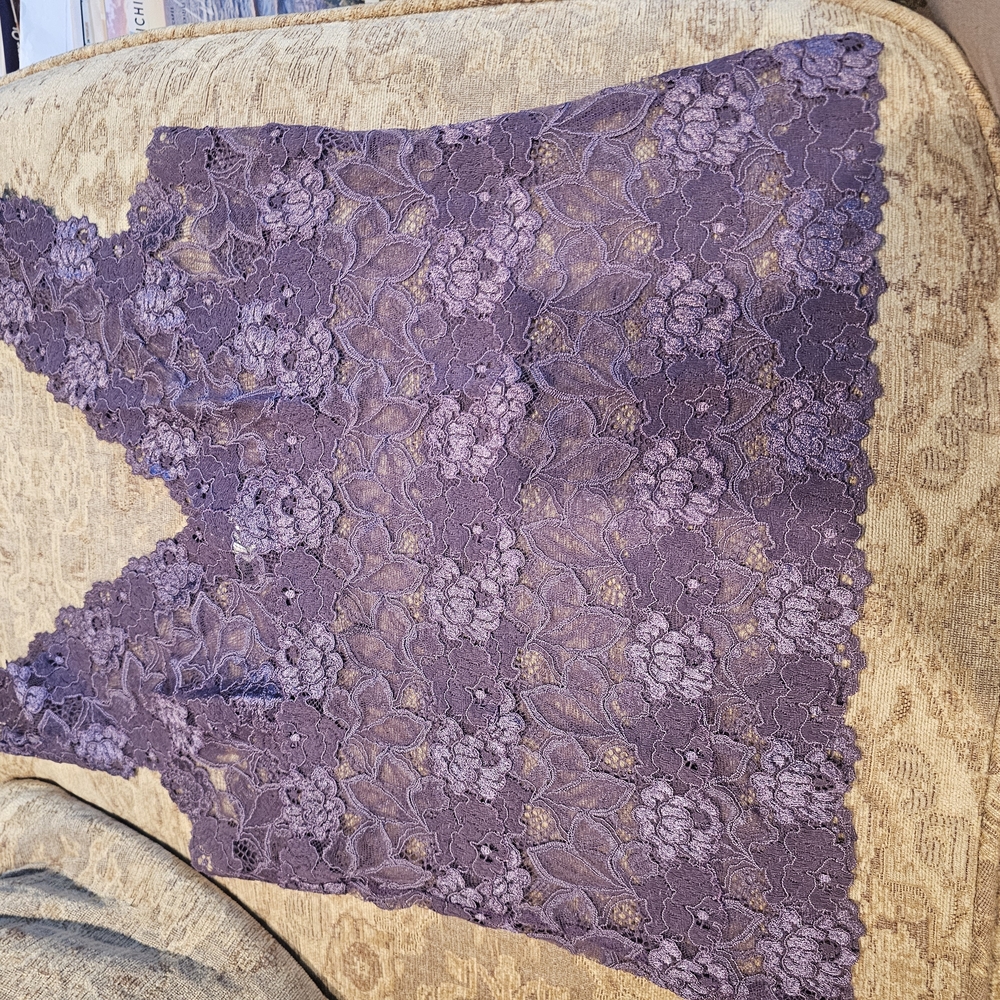Natori Purple Lace Chemise with Floral Elegance